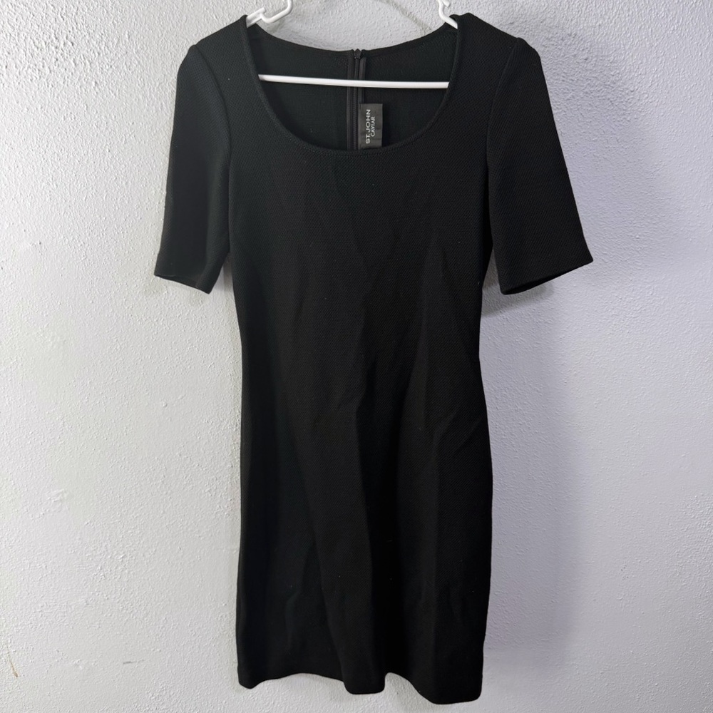 St. John Caviar Elegant Black Mini Dress size 2